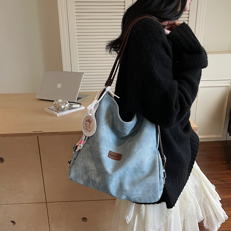 三用背包2025新款双肩包书包女大学生帆布包女单肩斜挎包流行质感