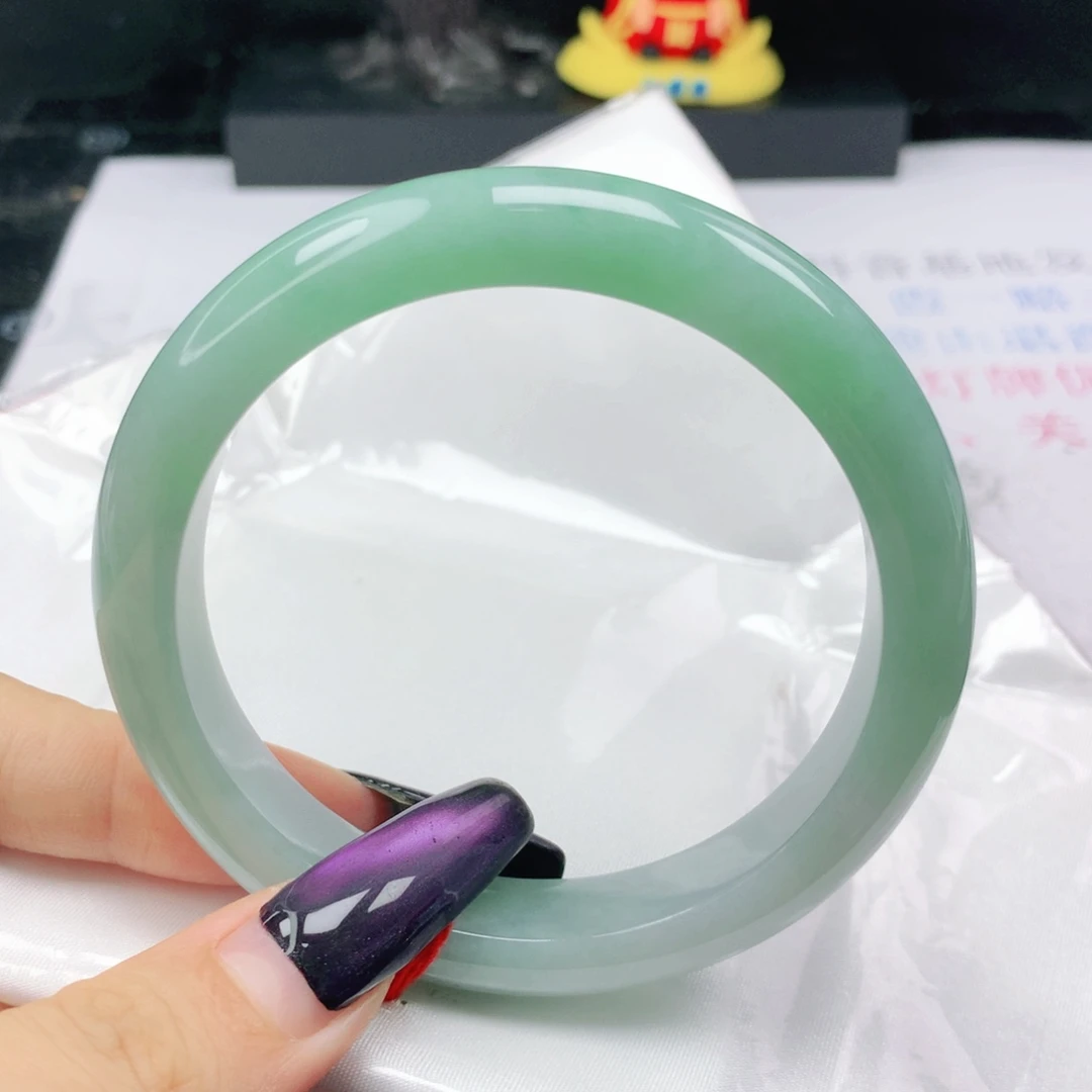 翡翠未镶嵌手镯翡翠60.5半山水正圈