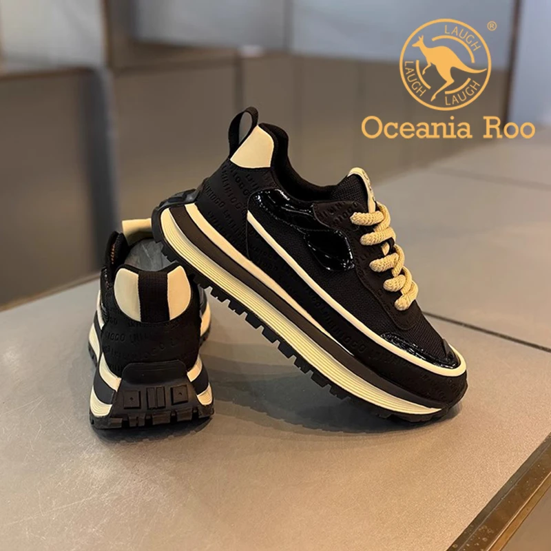 欧洲站男鞋2025夏季新款男士运动休闲透气跑步厚底内增高老爹潮鞋