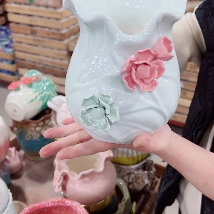 有孔，凑单福利满10元发货陶瓷多肉花盆！