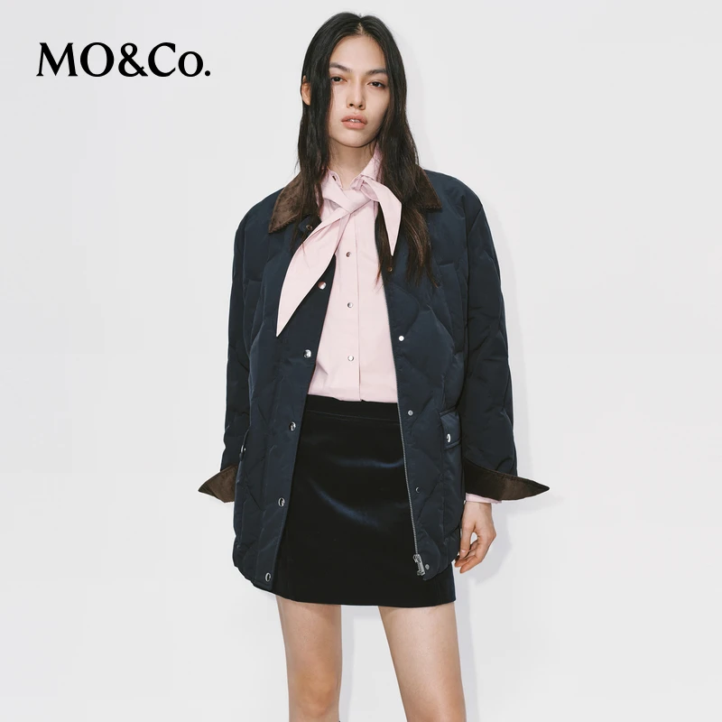 【轻暖漫游系列】MOCO羽绒服2025冬新品90鸭绒可拆毛领MBE4EIN067