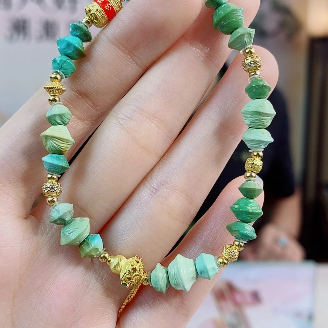 银S925镀金镶嵌绿松石珠宝奇石