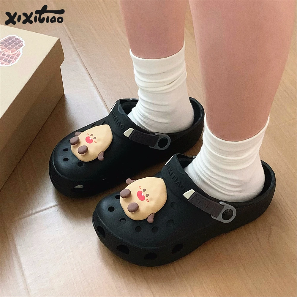 细细条 百搭可爱土豆情侣洞洞鞋海边防滑沙滩凉鞋夏户外拖鞋男女