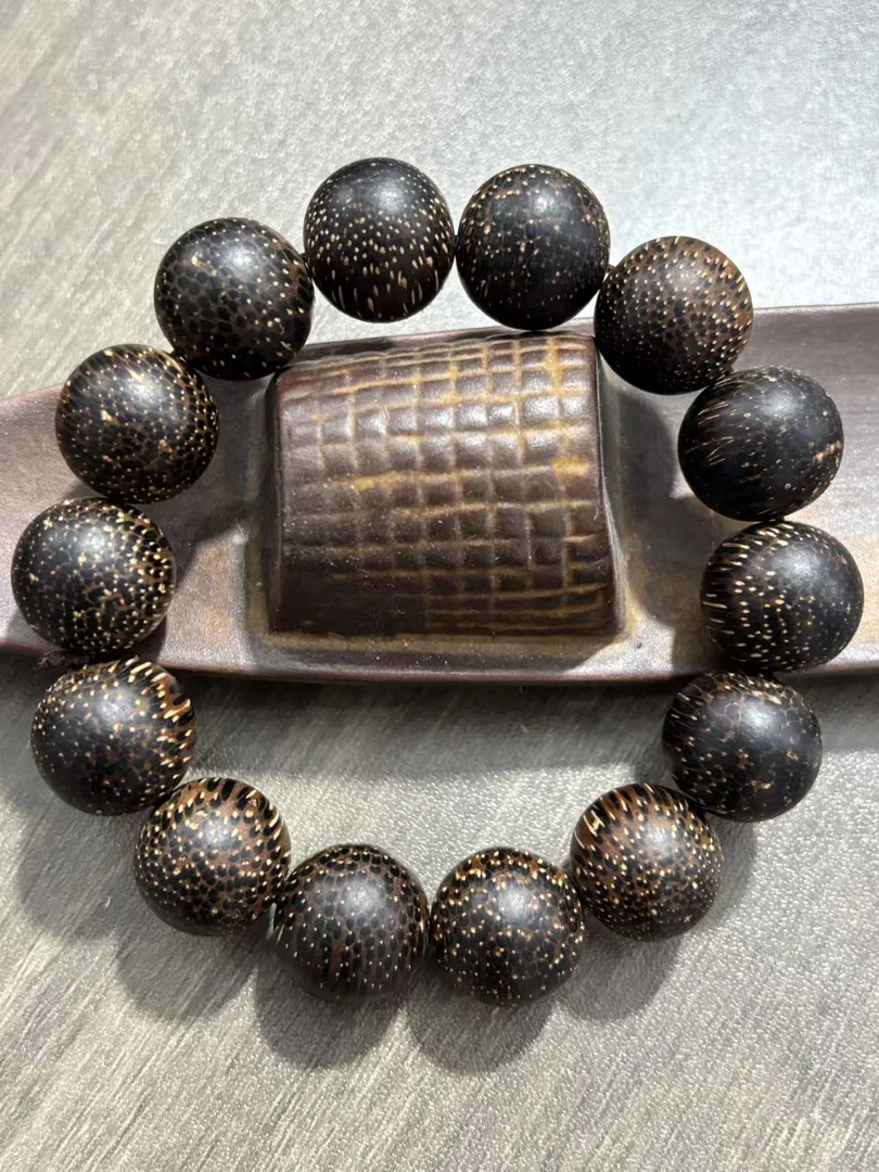 增香沉香木【福轩文玩】cx黑色单圈手串