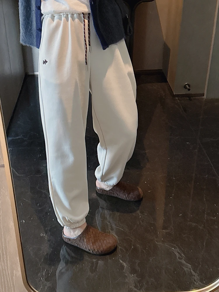 秋季显瘦休闲小狗刺绣束脚卫裤