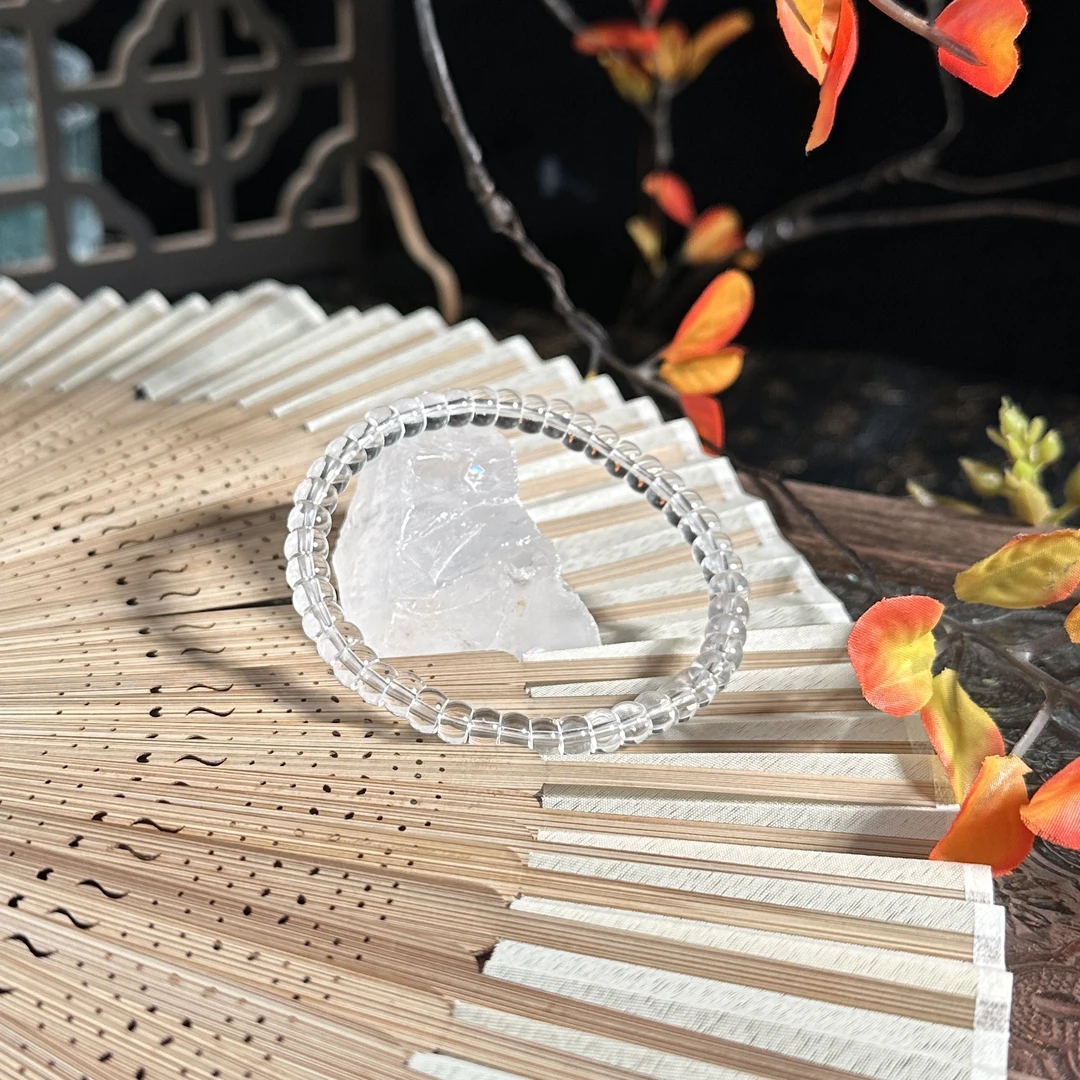 【太阳严选】白水晶药片单圈手串（天然珠宝多样性发其一）