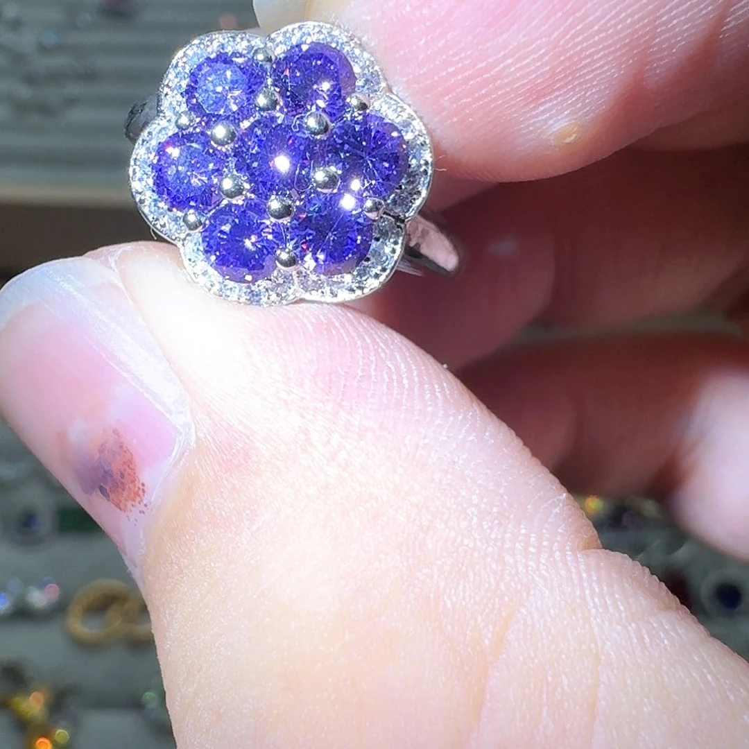 托帕石戒指银S925镶嵌