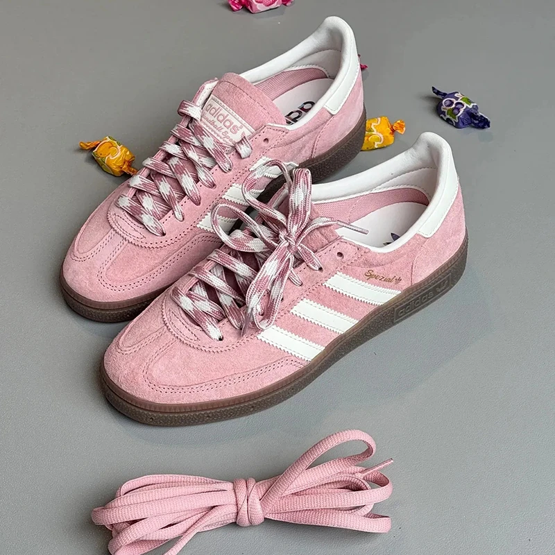 Adidas Handball Spezial 低帮复古休闲粉色 板鞋德训鞋 KJ6305