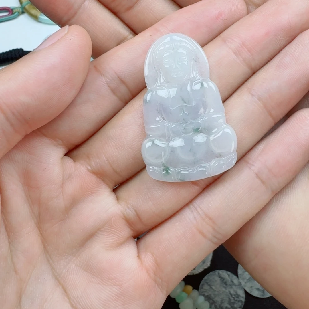 颈饰未镶嵌翡翠淳*岁天然A货翡翠观音