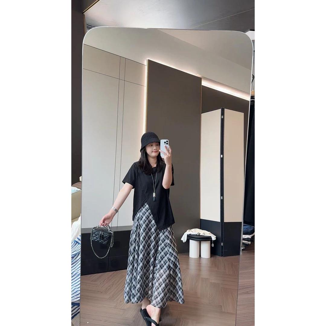 SANMI/叁米   【重磅面料】正肩开叉T恤  68818