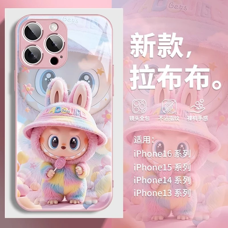适用苹果17/华为pura80/小米15/vivo/oppo晕染labubu多巴胺手机壳