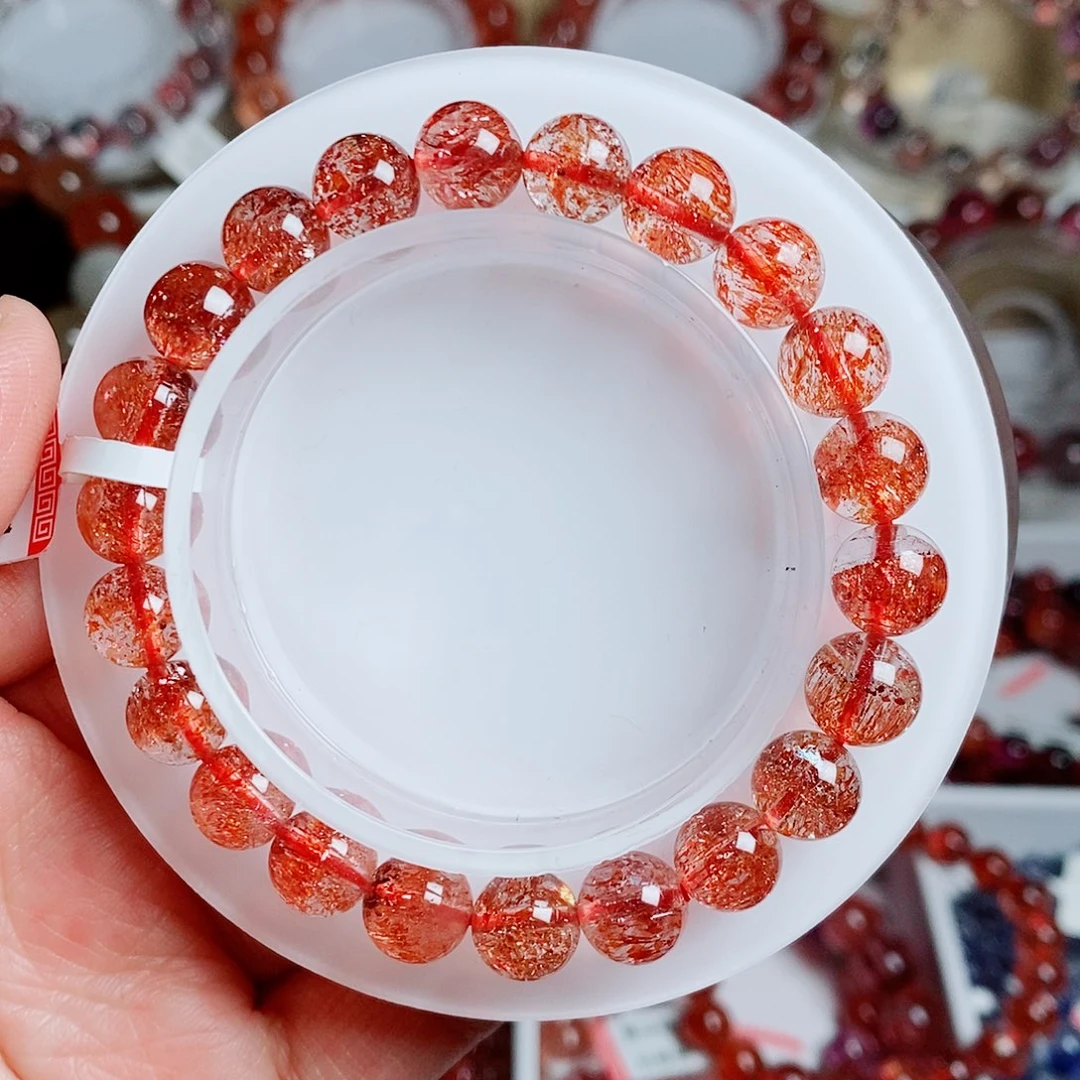 水晶未镶嵌手串金草莓