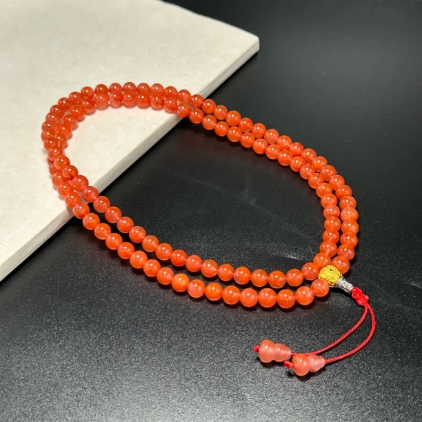 AJ19南红玛瑙项链6mm  （多样性发其一）