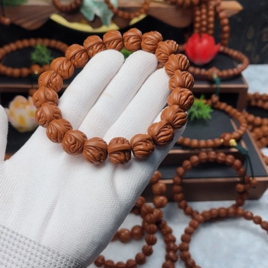 吊坠桃核烈**_双脊龙手串15