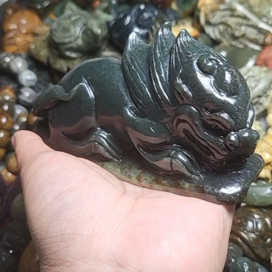 怡***殿岫岩河磨玉（透闪石质玉）未镶嵌挂件