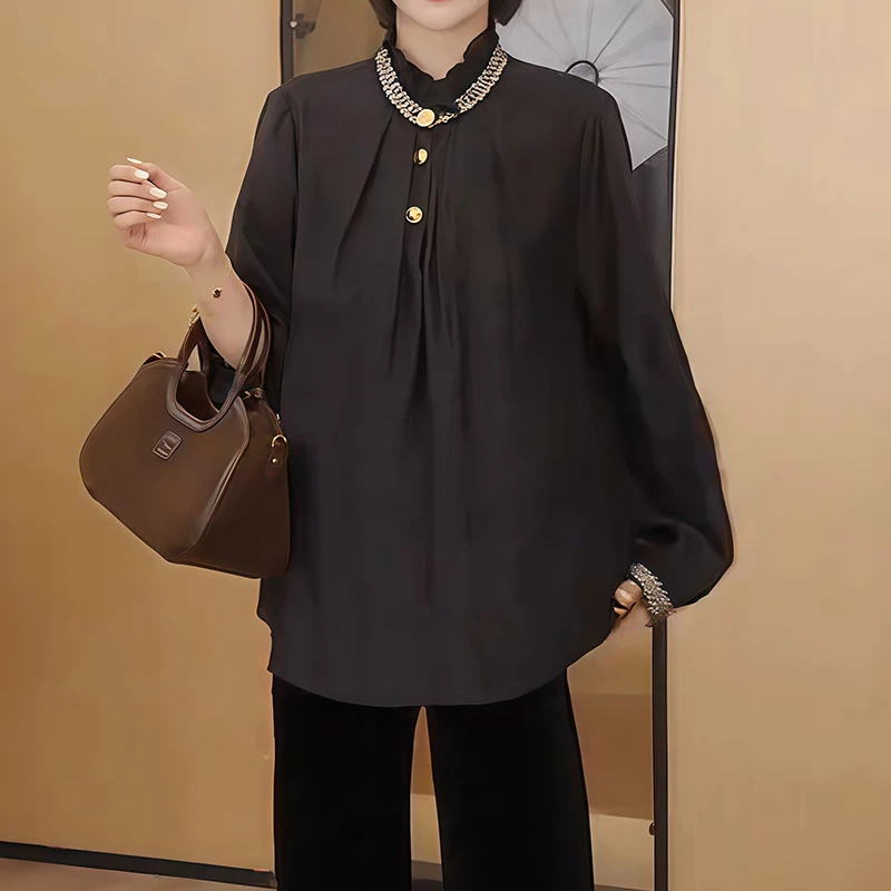 气质秋冬时髦高级感衬衫2025新款减龄显瘦流行女装休闲风百搭上衣