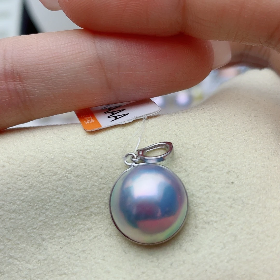 拼合珍珠（马贝珠）18K金镶嵌颈饰w71