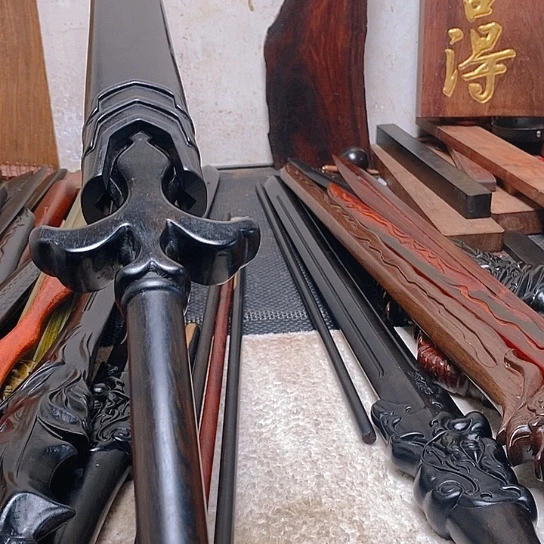 紫光檀木一米夜空之剑带鞘