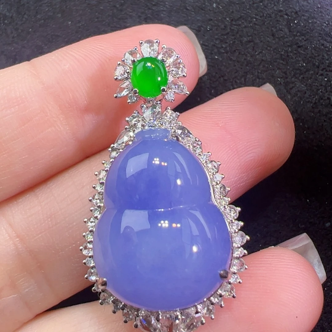 翡翠18K金镶嵌吊坠(不含链)吊坠