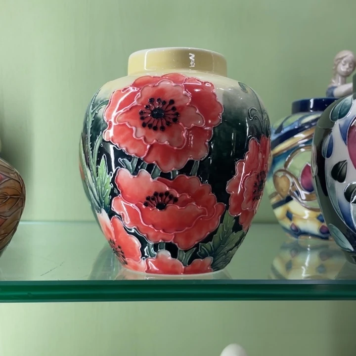 陶花瓶绿色一个陶瓷