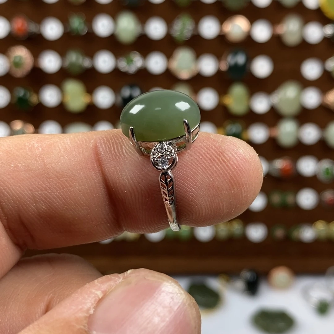 和田玉（青玉）戒指未镶嵌