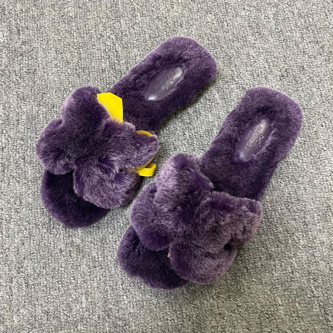 99新 Hermes/爱马仕 （有盒）Oran 平跟一字拖鞋  36.5吗/7463