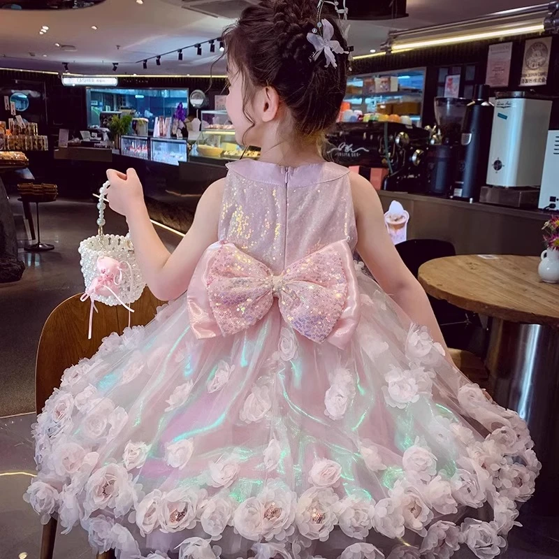 女童法式小香风背心连衣裙夏装2025新款小女孩洋气公主设计感裙子