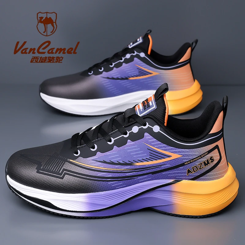 西域骆驼西域骆驼男士休闲鞋子特大码时尚季皮面阿甘休闲-码