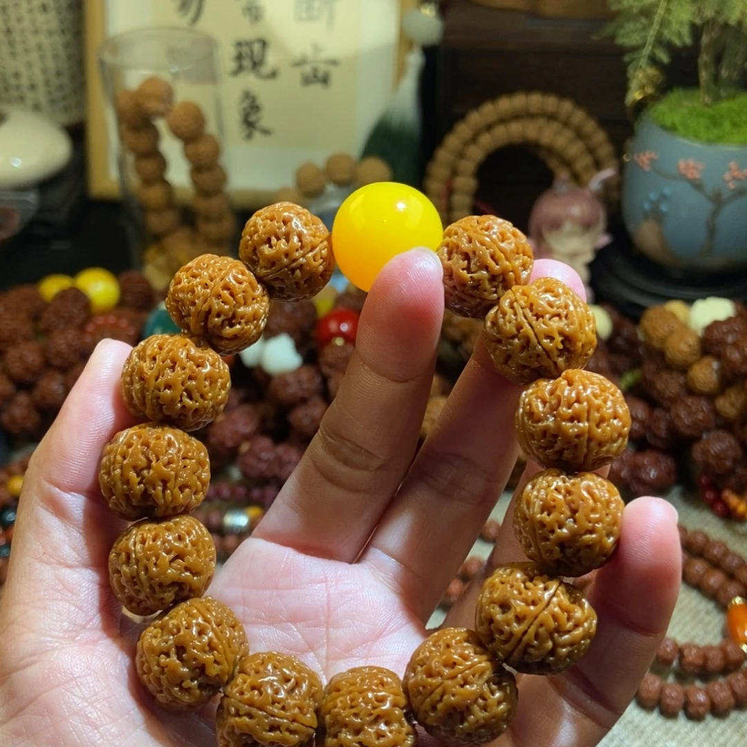 金刚菩提手串205半玉化黄