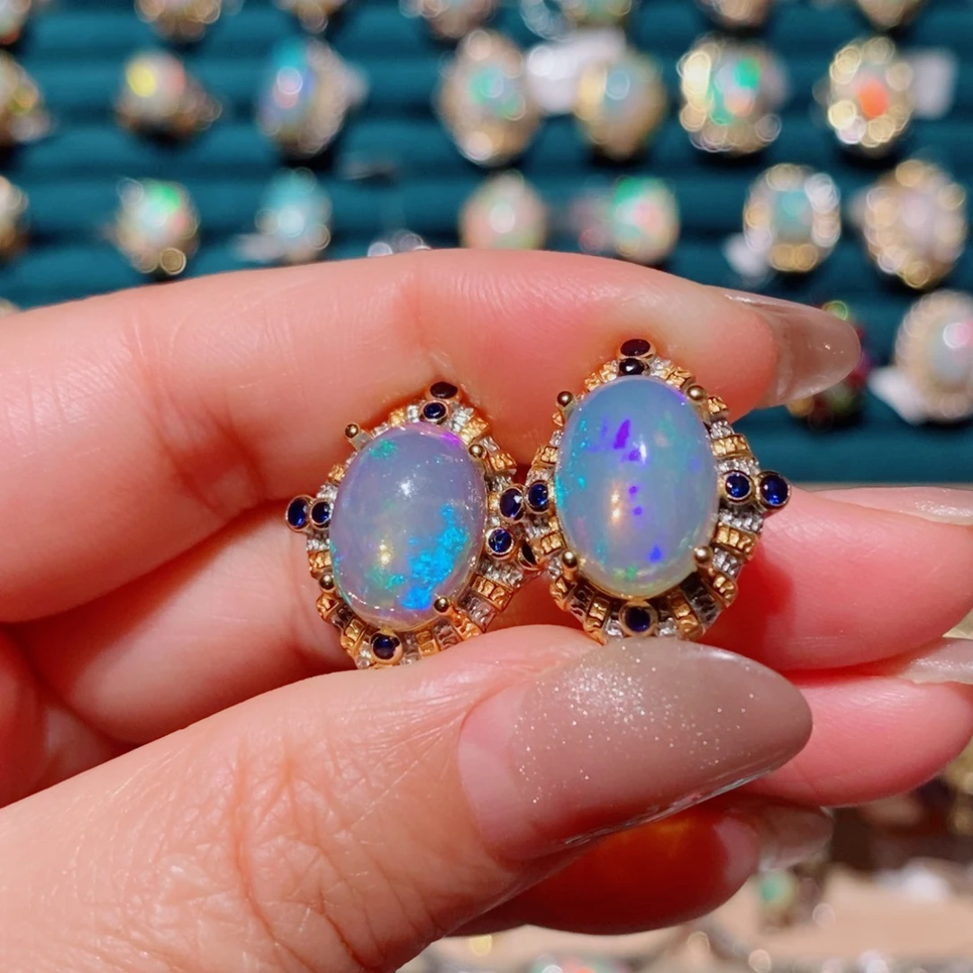 欧泊欧泊耳饰银S925镶嵌