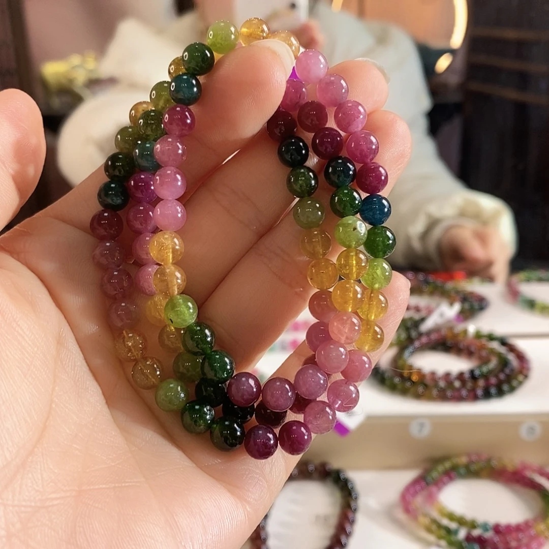 手链碧玺未镶嵌G2632三圈颜色微差