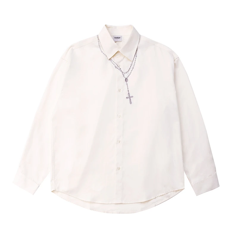 Lookun 白鸦 FDY高定PET纤维长袖衬衫通勤简约立体男士情侣春季