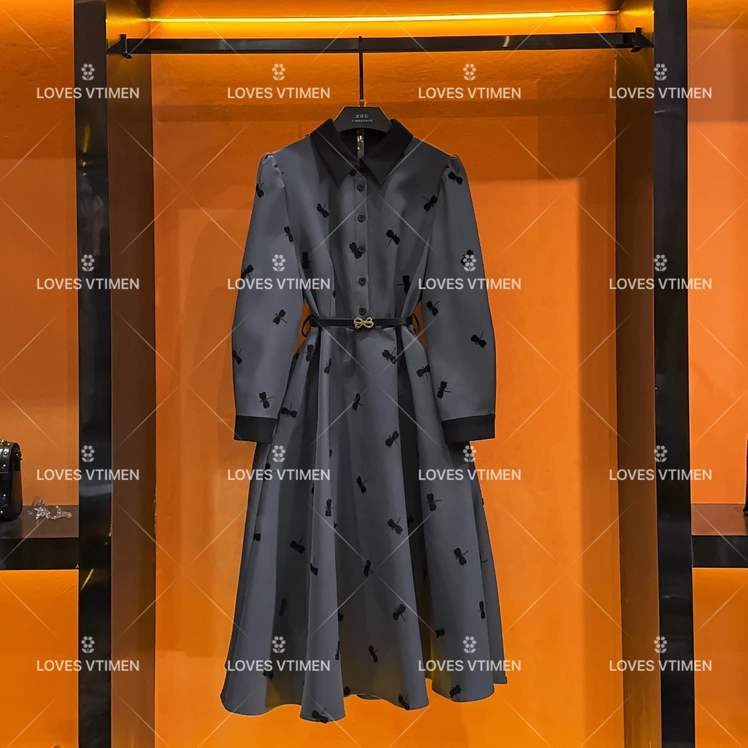 【vian专属】秋季新款设计师赫本风优雅时尚显瘦连衣裙LOVES-A200