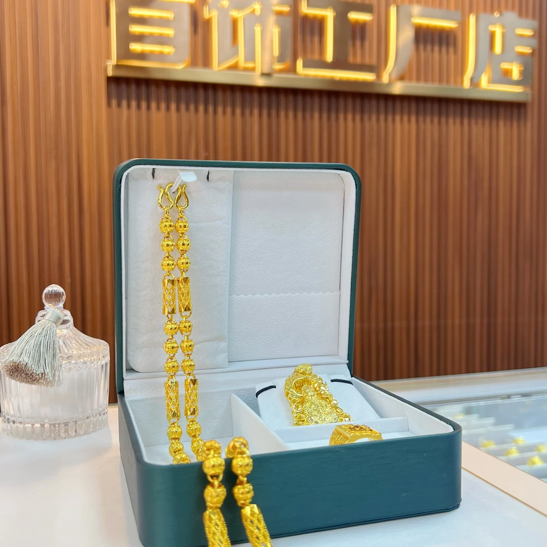 合金项链 2025款竹节镂空项链三件套（项链+吊牌+戒指）