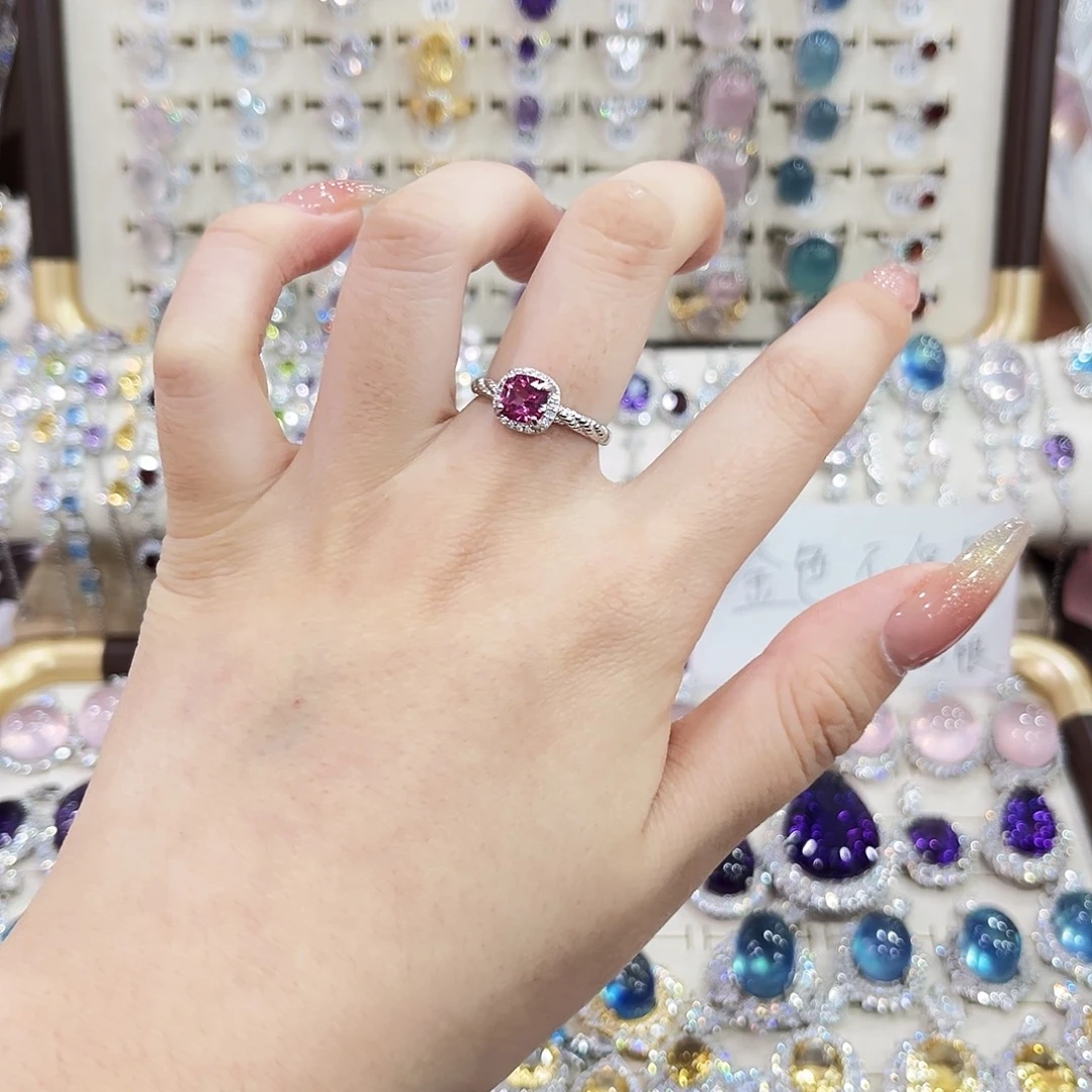 银S925镶嵌烟晶戒指