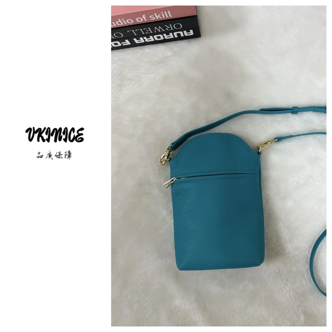 「手机包」头层羊皮  春夏新款简约轻便散步单肩斜挎竖版迷你小包