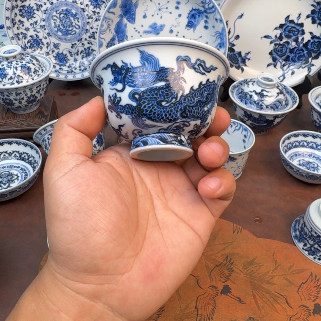 摆件龙纹压手手绘