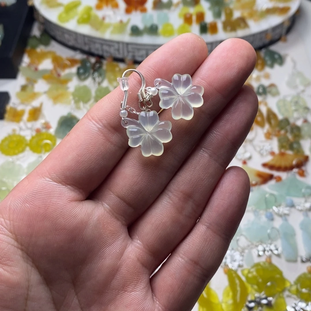 蛇纹石玉合金耳饰/颈饰