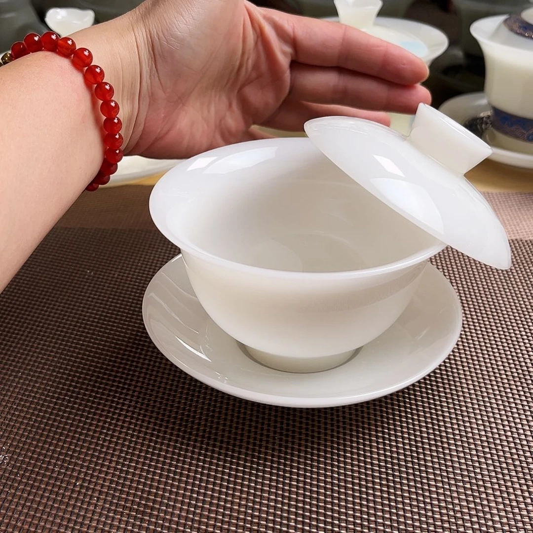 瓷片璞玉瓷大元宝盖碗200cc