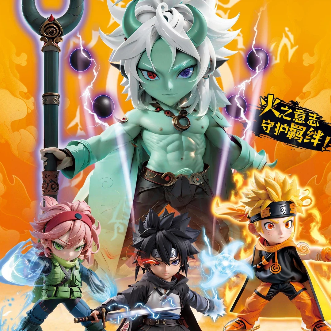 2025新款火影忍者旋涡鸣人宇智波佐助可动人仔积木玩具男孩拼装