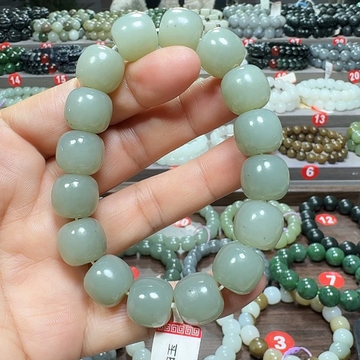 未镶嵌手链和田玉新疆且末蓝青花老型卡14