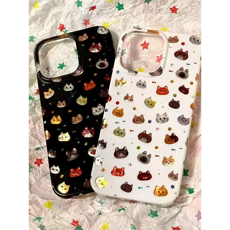 GGBond多巴胺满屏猫头适用苹果17/16冰川手机壳华为vivo小米oppo