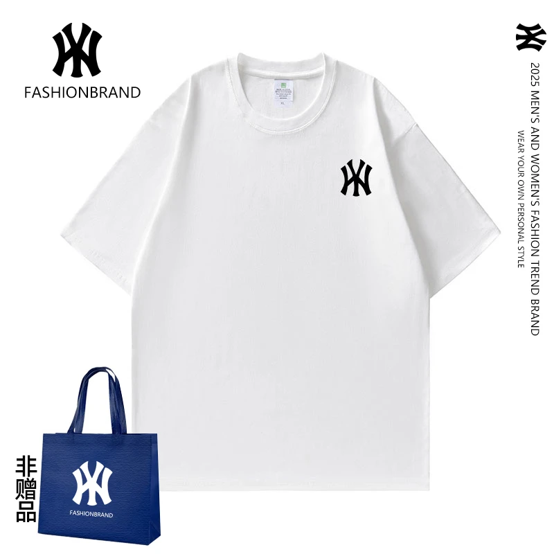 1码 夏季潮牌纯棉休闲潮流上衣2025情侣同款T恤男女同款