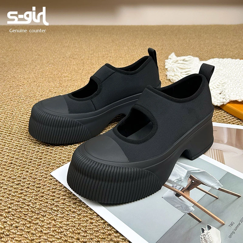 SGIRL TWTW松糕厚底玛丽珍鞋女2025新款增高复古粗跟大头休闲单鞋