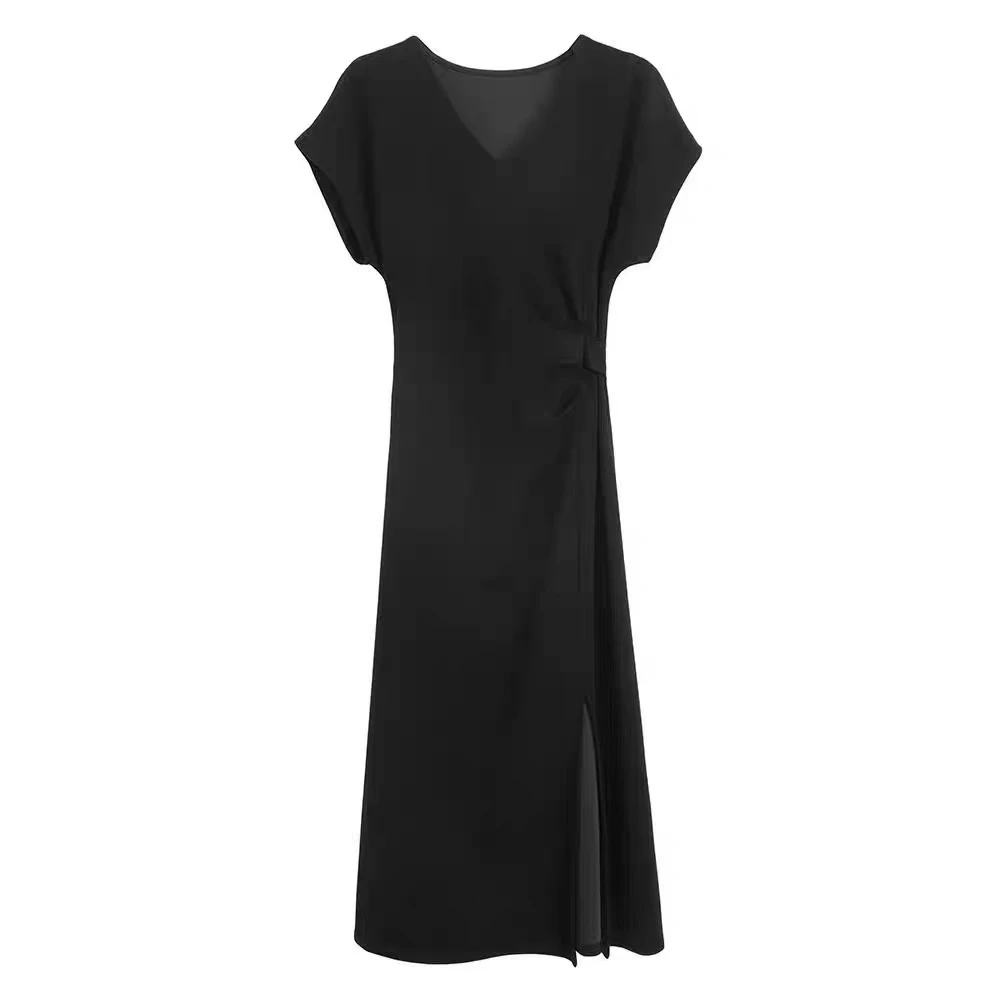 二哥二嫂【v领连衣裙】夏季收腰显瘦侧开杈v领连衣裙