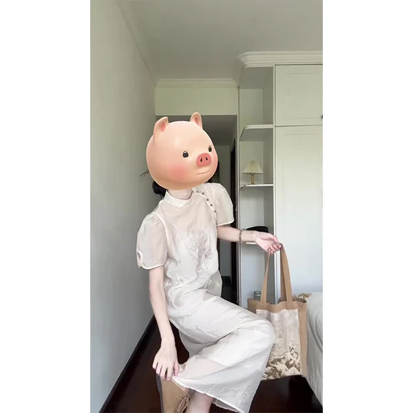 2116新款新中式国风刺绣短袖背心连衣裙女夏重工宽松旗袍长裙