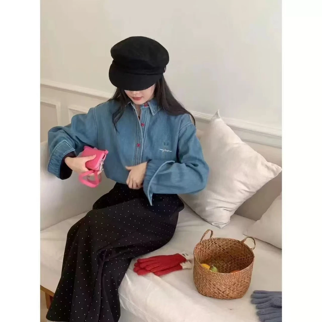 S2382 秋冬新款单排扣加绒加厚休闲牛仔外套