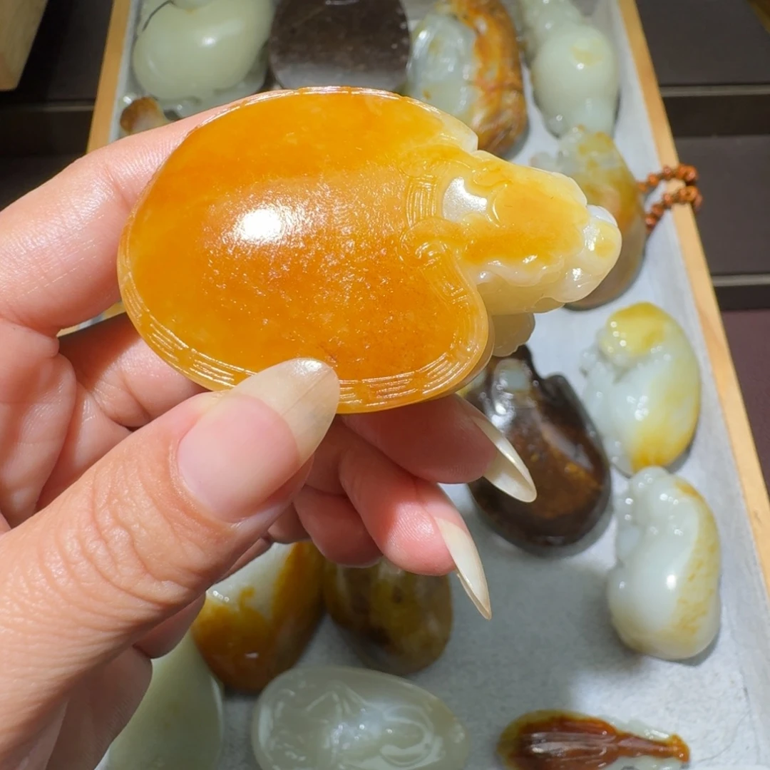 和田玉银S925镶嵌吊坠(不含链)