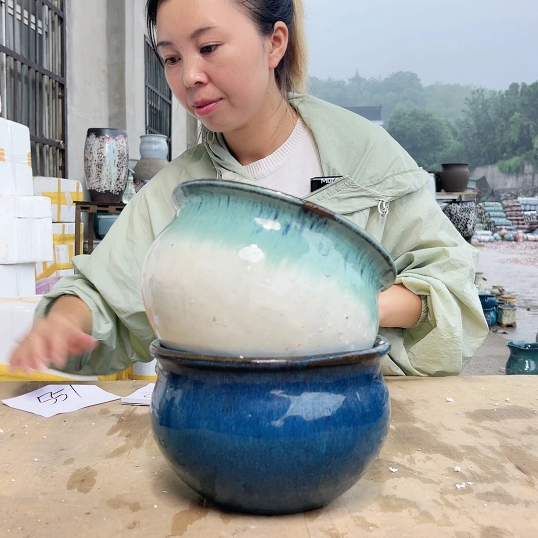 王嫂花盆直播0607-027白绿全绿微瑕