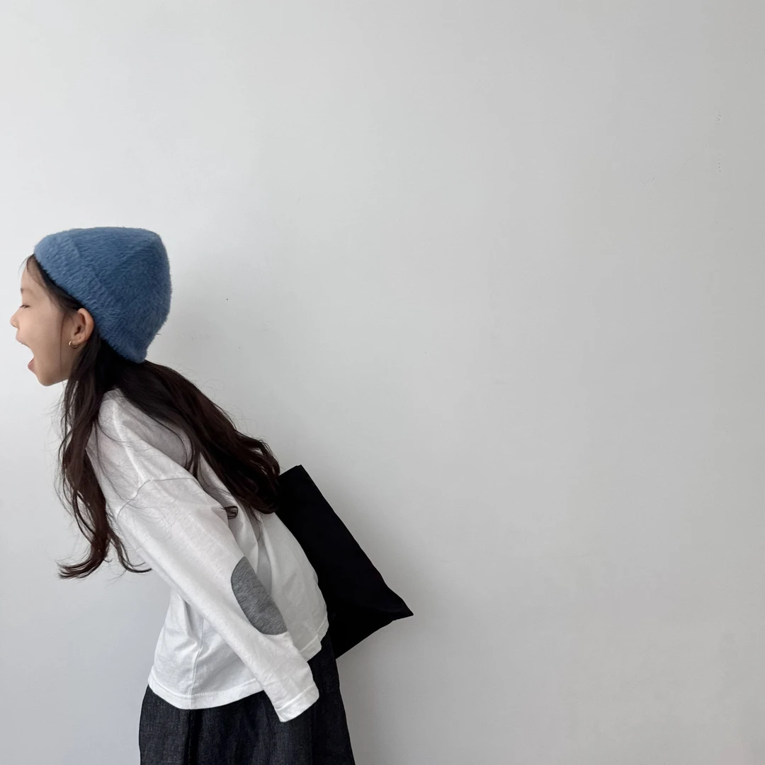 miniwhy亲子童装 | "糯糯软软"左右圆圆补丁圆领长袖T恤"25秋